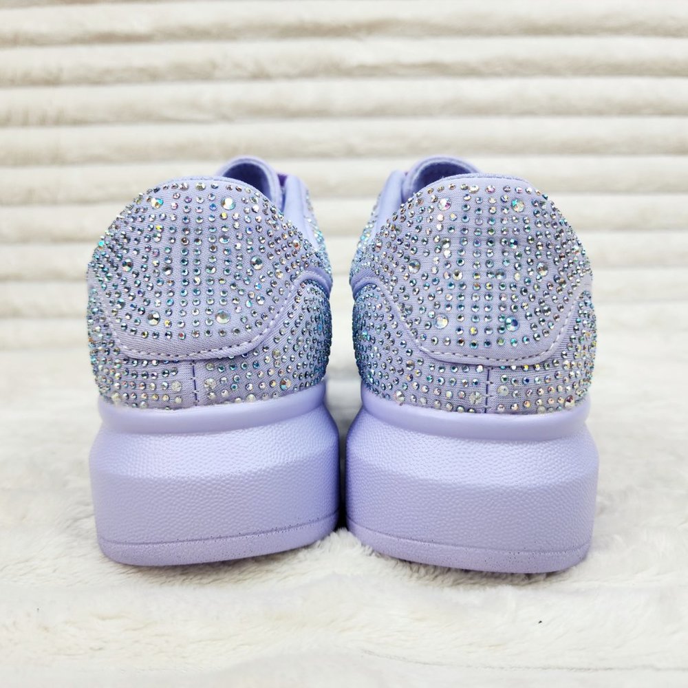 Comfy Cush Baby Lilac Purple Rhinestone Fashion Sneakers Tennis Shoes - Picture 5 of 9